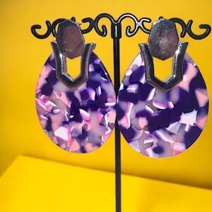 Papazzari Purple & Pink Tortoise Shell Pattern Earrings!